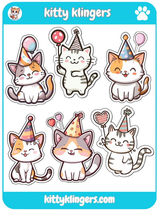 🐱🎉 Birthday Kitty Vinyl Sticker: Celebrate in Purr-fect Style! 🎉🐱