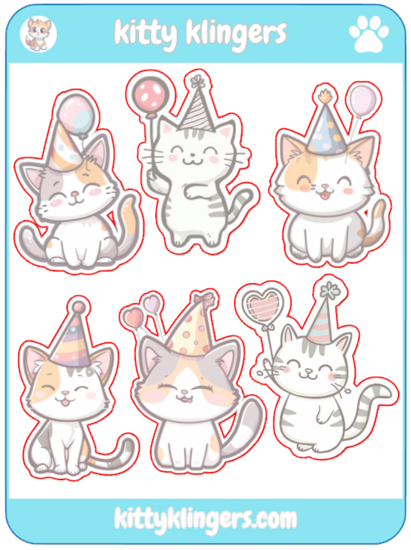 🐱🎉 Birthday Kitty Vinyl Sticker: Celebrate in Purr-fect Style! 🎉🐱