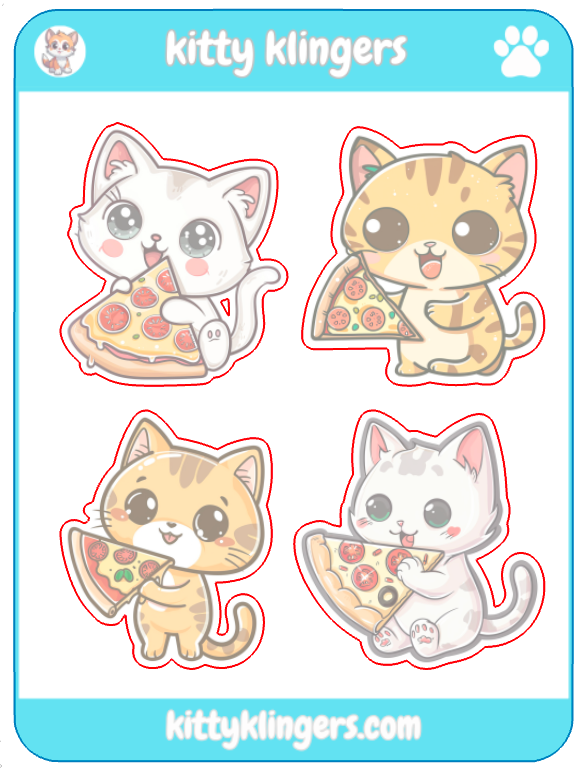 🐱🍕 Pizza Kitty Vinyl Sticker: A Slice of Feline Deliciousness! 🍕🐱