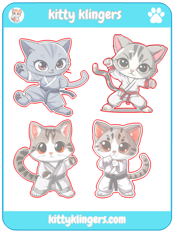 🐱🥋 Karate Kitty Vinyl Sticker: Unleash the Feline Warrior Within! 🥋🐱