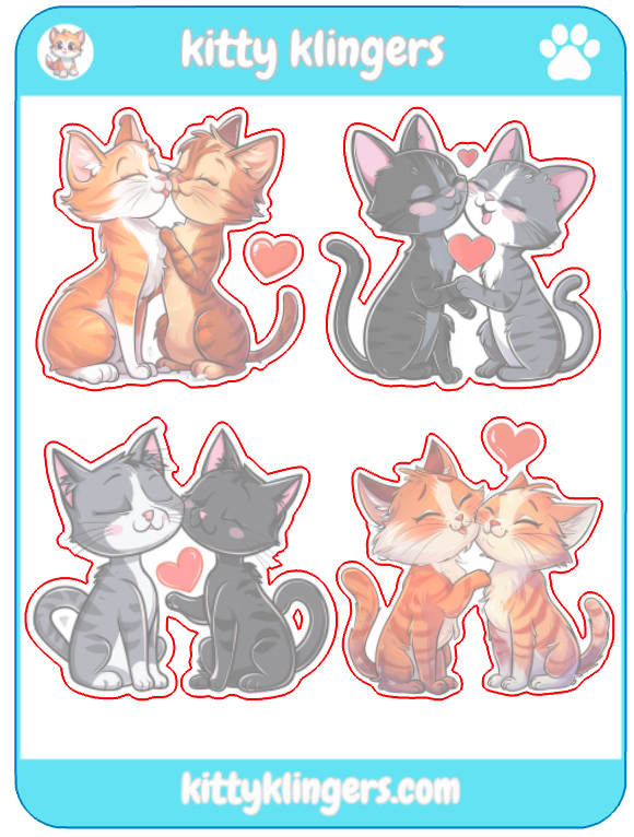 🐱❤️ Kitty Love Vinyl Sticker: A Tale of Two Hearts, Meow & Forever! ❤️🐱