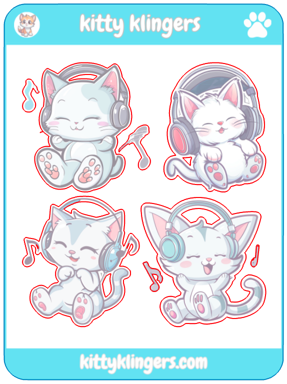 🐱🎵 Music Kitty Vinyl Sticker: Groove to the Beat with Feline Melodies! 🎵🐱