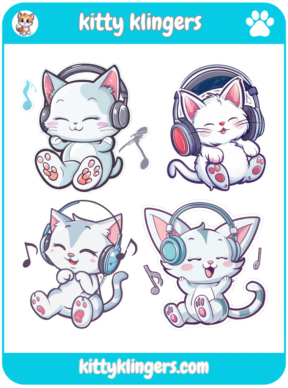 🐱🎵 Music Kitty Vinyl Sticker: Groove to the Beat with Feline Melodies! 🎵🐱