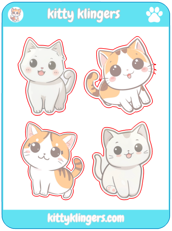 😺🌸 Smiling Kawaii Kitten Vinyl Sticker: Spread Happiness with Every Purr! 🌸😺